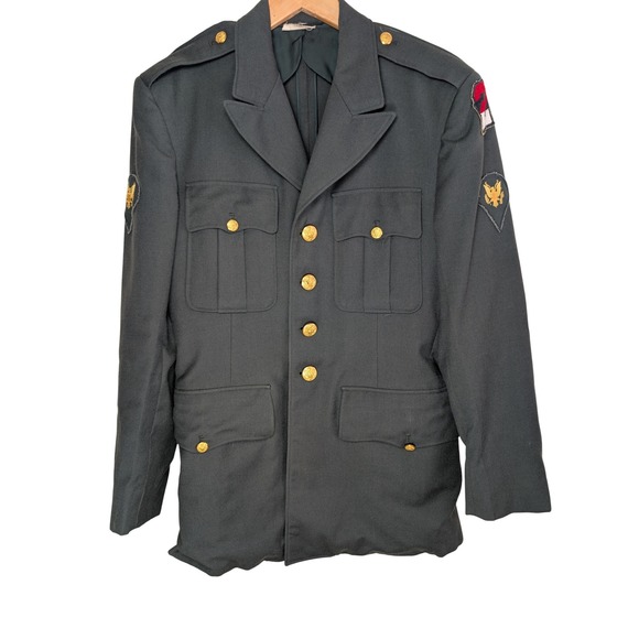 Military Surplus Other - Mens Vintage US Army Class A Green Uniform Suit Coat 37 R Trousers 29x34